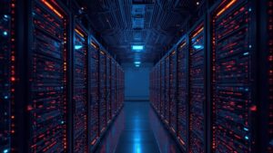 Server room with web hosting servers providing fast and reliable hosting for US websites