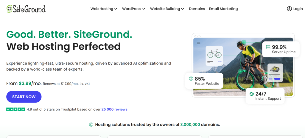 SiteGround review 2026 homepage screenshot